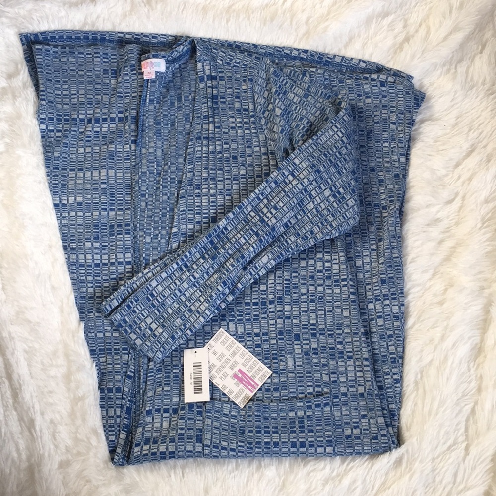 LuLaRoe Duster Cardigan Blue White